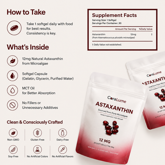 CoraLume Astaxanthin 12mg