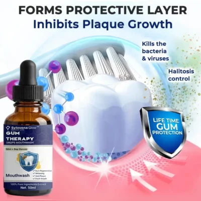 Sylovona Glow™ Gum Therapy Drops Mouthwash with Mint + Bee Venom