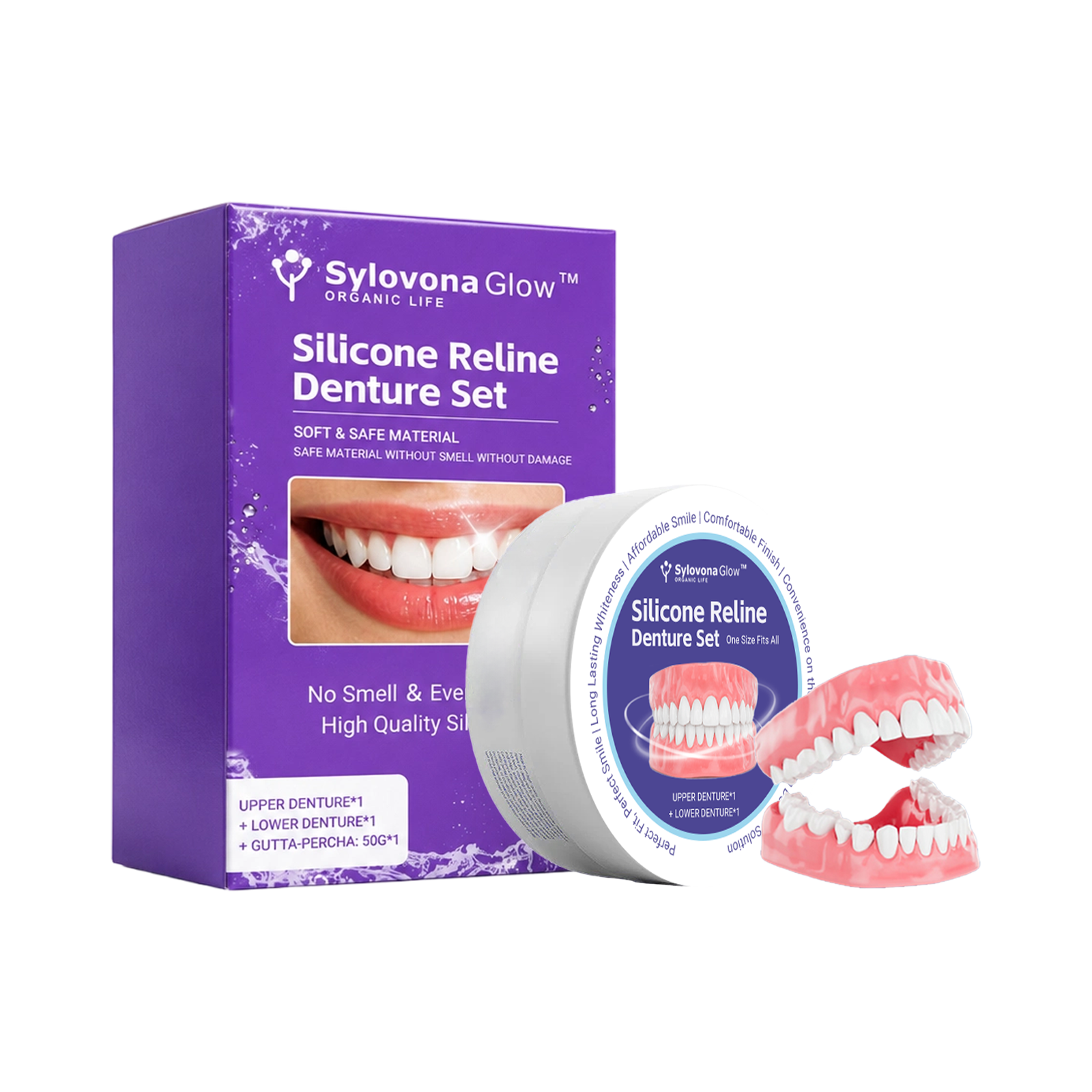 Sylovona Glow™ Silicone Reline Denture Set