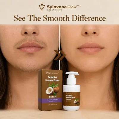 Sylovona Glow™ coconut oil facial hair removal cream