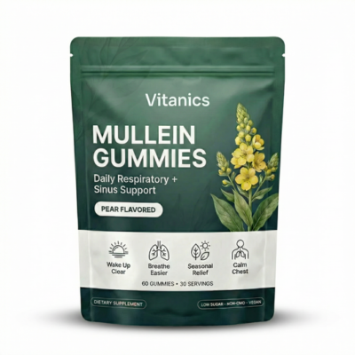Vitanics® pear-flavored mullein supplement gummies