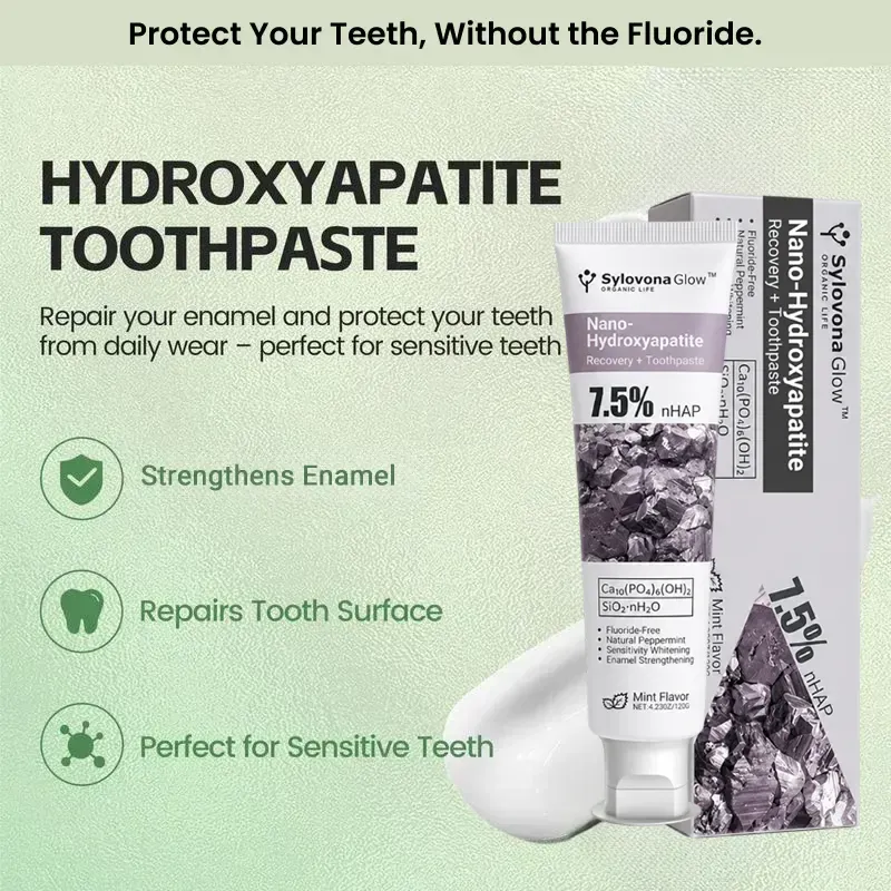 Sylovona Glow™ fluoride-free toothpaste with cold-distilled peppermint oil