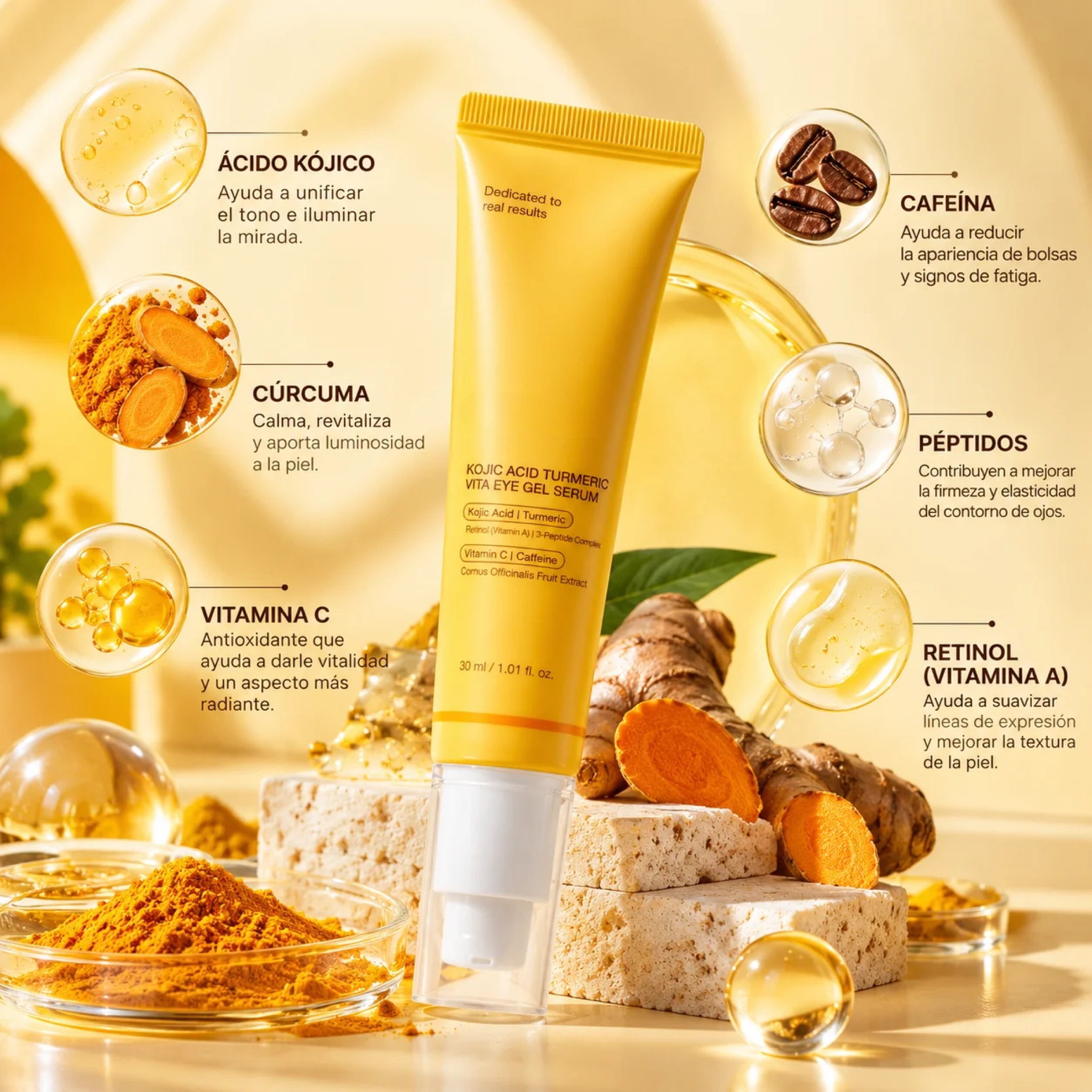 Velmora cuidado periocular con vitamina C y cafeína